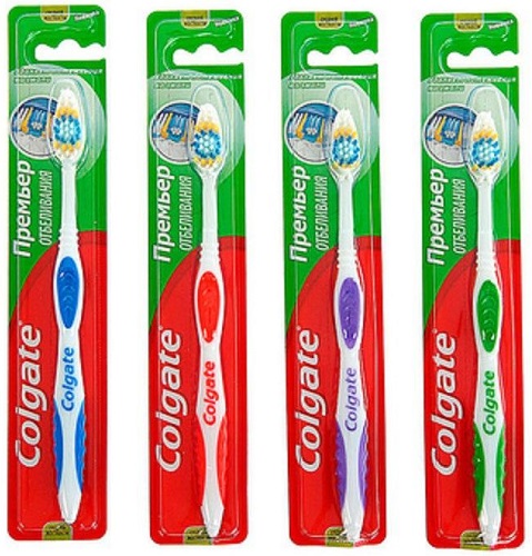 Зубная щетка COLGATE Премьер отбеливания Средней жесткости цв.в асс.