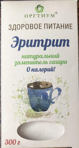 Оргтиум Эритрит 300г заменитель сахара