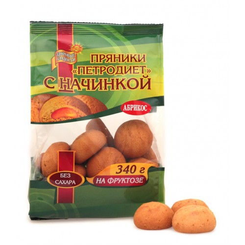Петродиет Пряники Абрикос 340г на фруктозе