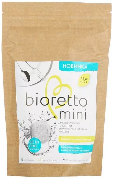BIORETTO Таблетки экологичные для посудомоечной машины 28 шт
