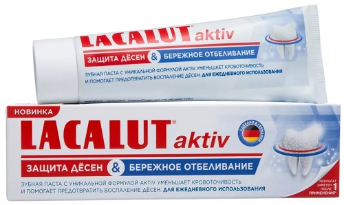 Зубная паста LACALUT Aktiv Защита десен и Бережное отбеливание 75мл