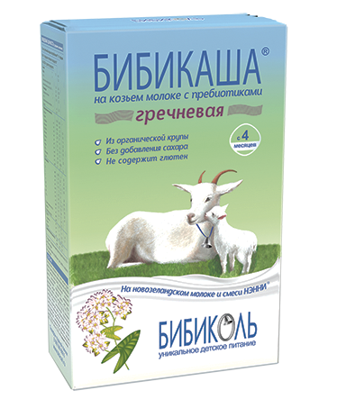БИБИКАША Каша Гречневая на козьем молоке 250г с пребиотиками с 4 мес.