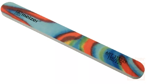 Meizer Пилка для ногтей шлифовочная 180/240 голубая с красным арт.315329