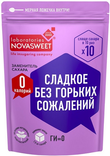 Novasweet Заменитель сахара 10х" р.слаще 150г Новасвит 