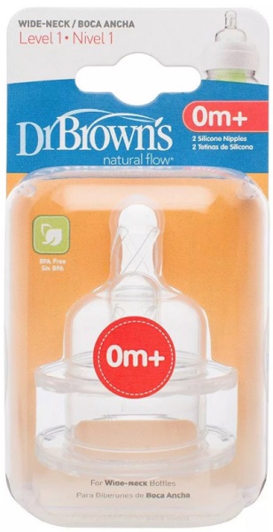 Соска Силиконовая DrBROWNS на уз/г 0м+ ( 2 шт ) арт.292 Уровень 0