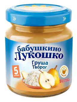 Бабушкино Лукошко Пюре Груша творог 100г с 5 мес.