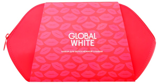 Набор для твоей белоснежной улыбки GLOBAL WHITE косметичка в виде губ