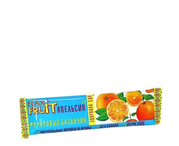 Flax Fruit Батончик  фруктовый  с апельсином без сахара  30г