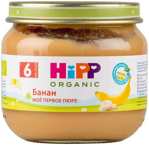Хипп Органик Пюре Банан 80г стекло Hipp