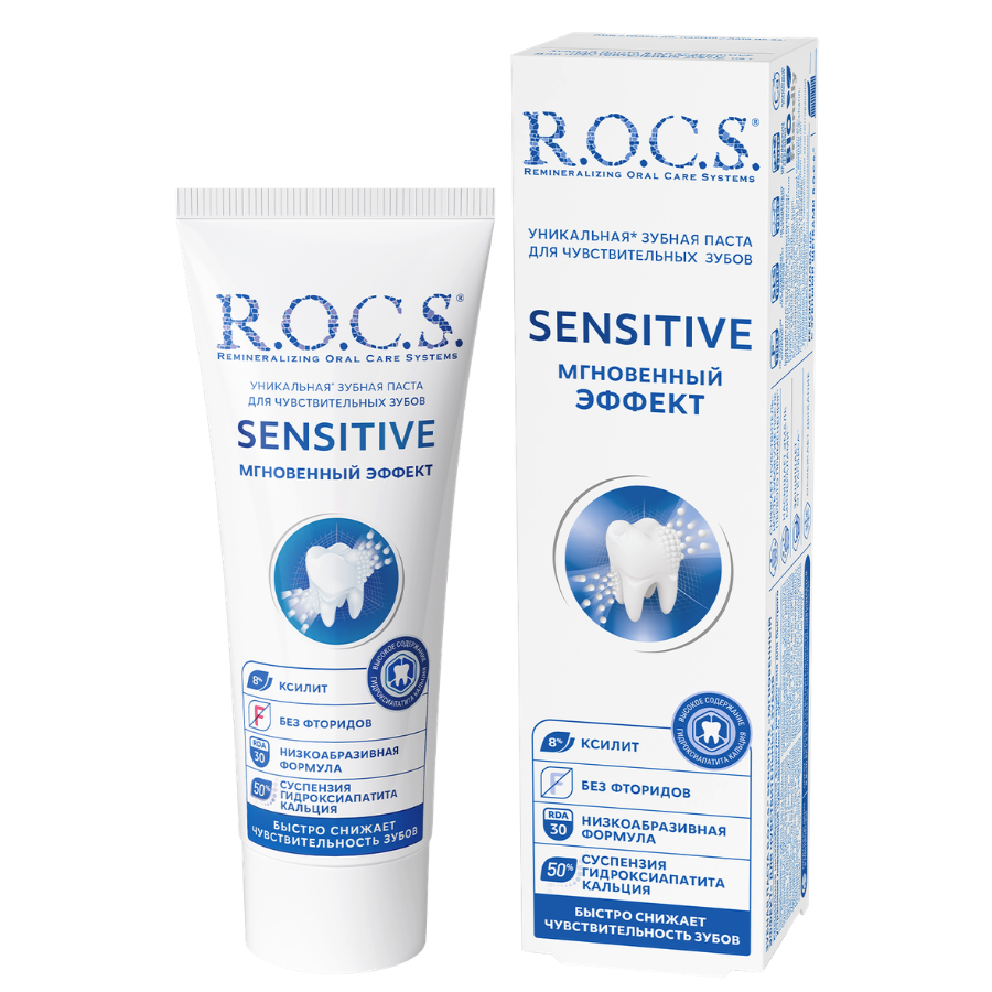 Зубная паста ROCS Sensitive Мгновенный Эффект 94г РОКС