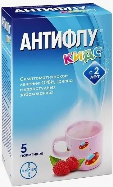Антифлу Кидс пор. вкус Малины №5  (парацетамол) (Упаковка)