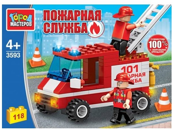 Конструктор Пажарная машина 118 дет. Город Мастеров