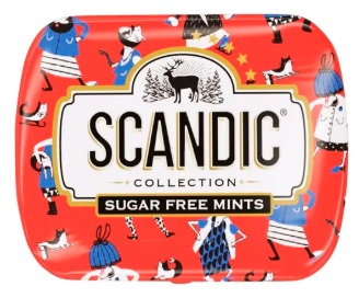 Конфеты Scandic без сахара со вкусом Клубничный микс 18г