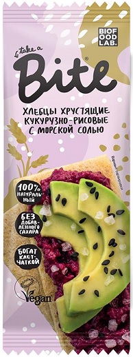 Bite Хлебцы Кукурузно-рисовые с морской солью 30г без глютена хрустящие