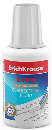 Корректирующая жидкость с кисточкой ErichKrause 20 мл Замазка 