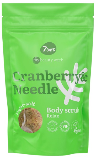 7 Days Скраб для тела Сахарно солевой релаксирующий Cranberry & Needle 250 мл
