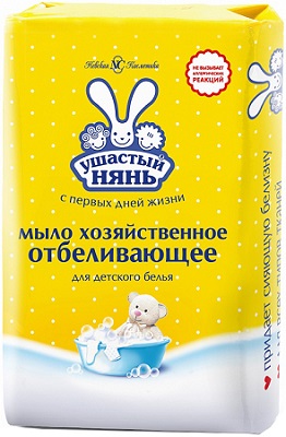 Мыло хозяйственное УШАСТЫЙ НЯНЬ отбеливающее 180г