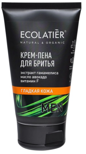 Крем пена для бритья мужской гладкая кожа 150 мл ECOLATIER
