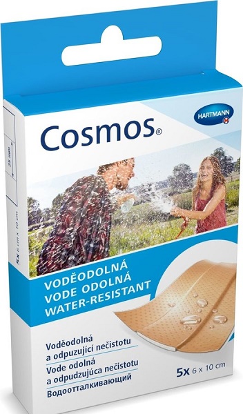 Лейкопластырь Бактерицидный COSMOS Водоотталкивающий 6*10 ( 5 шт ) HARTMANN