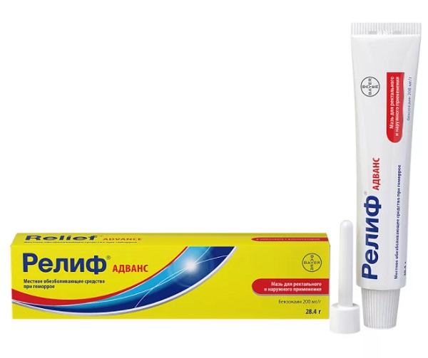 Релиф Адванс мазь 28,4 г. с апликатором (бензокаин)