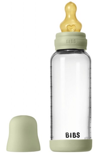 Бутылочка стеклянная для кормления Bibs Baby Sage 240мл латексная соска арт.2020250