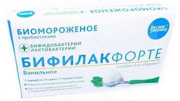 Биомороженое Бифилак форте кисломол. ваниль 7х45г