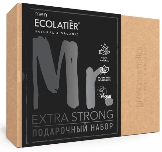 Подарочный набор Extra Strong for Men гель для душа и шампунь ECOLATIER