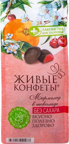 Лакомства для здоровья Мармелад апельсин и вишня 150г б/сах Живые конфеты