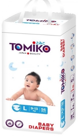 Подгузники для детей TOMIKO р.L ( 9-13 кг ) 56 шт