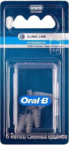 Сменные Ершики Межзубные ORAL-B 3,0/6,5мм 6шт Ершики для брекетов