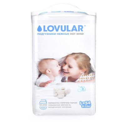 Подгузники для детей LOVULAR L54 (9-13кг) 54шт
