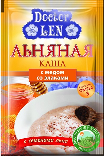 Каша Льняная со Злаками и Медом Doctor Len 35г 1 пак.