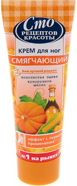 100 рецептов крем для ног Смягчающий 80 мл