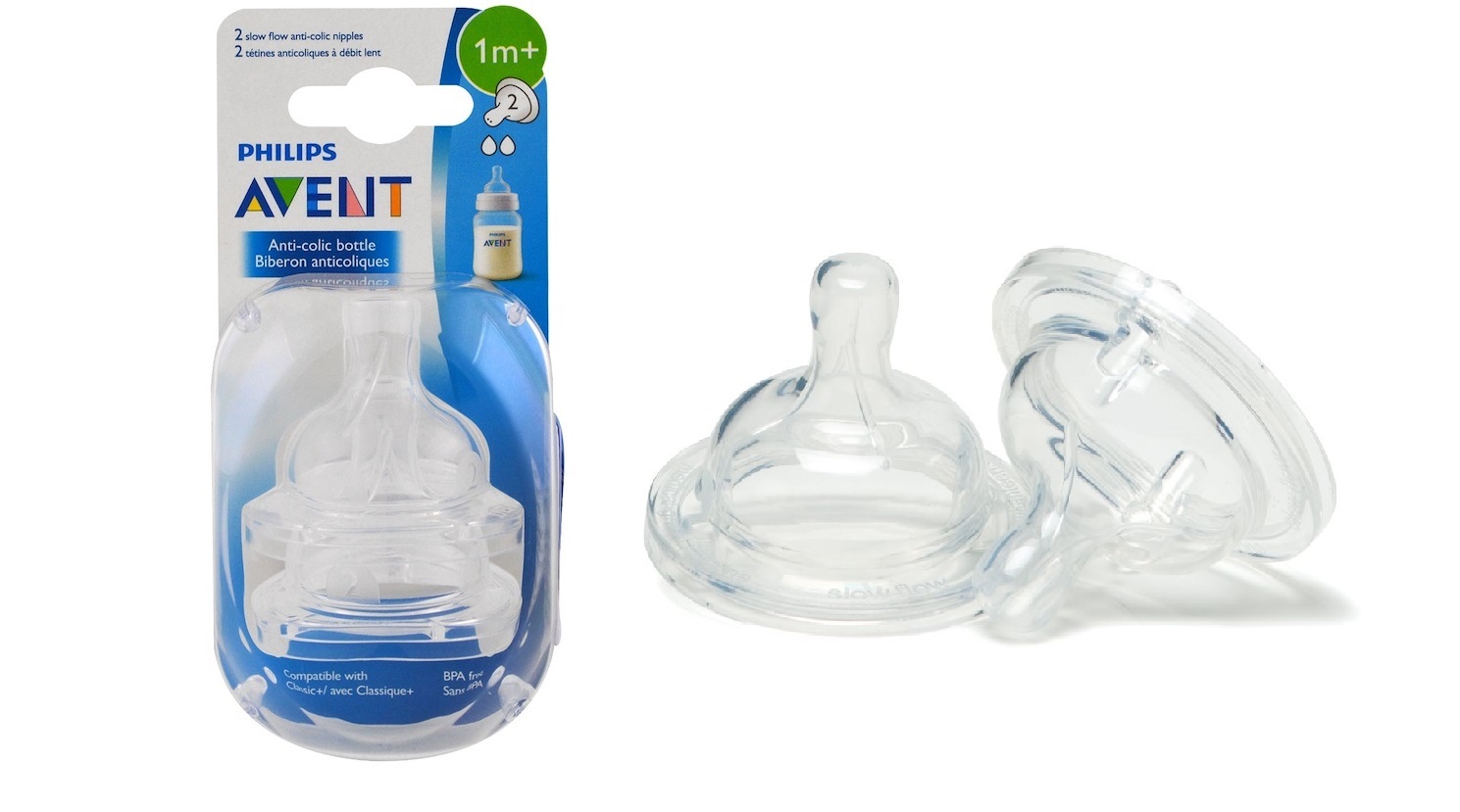 Соска Силиконовая AVENT Classic на Широк/горлыш 1м+ (2шт) SCF632/27