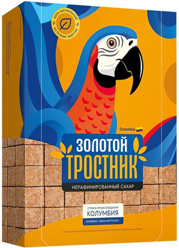 Золотой тростник Сахар нерафинированный в кубиках 400г