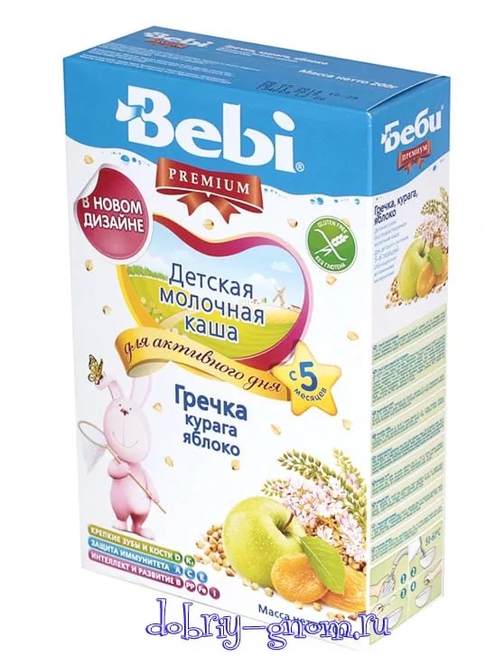Беби Премиум Каша молочная  Гречка, курага, яблоко с 5 мес. 200 г.