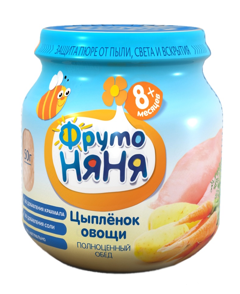 ФрутоНяня Пюре Цыпленок рис овощи 100г с 8 мес.