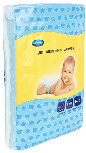 Пеленки одноразовые 60*60см 5шт HARTMANN Baby