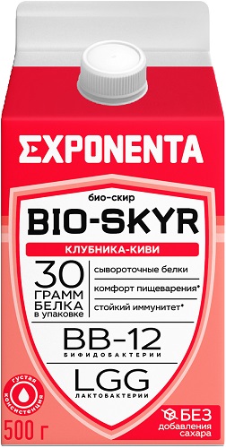 Напиток кисломолочный Exponenta BIO-SKYRE 500г Клубника-Киви с выс.содерж.белка