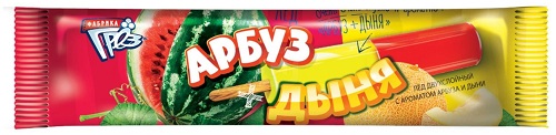 Мороженое Фабрика грез Лед Арбуз дыня двухслойный 50г 