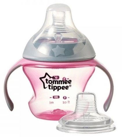 Бутылочка Пластиковая 2в1 TOMMEE TIPPEE Transition Cup Соска Силиконовая 4м+ и Соска-носик