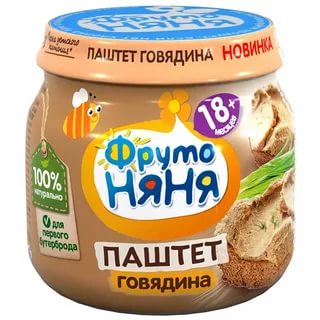 ФрутоНяня Паштет говядина 80г с 18 мес.