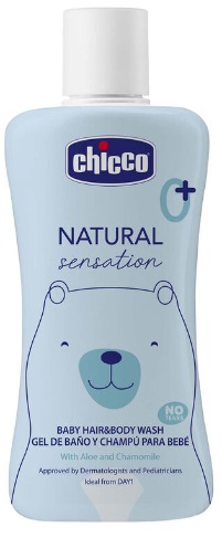 CHICCO Средство для мытья волос и тела без слез 200мл  Natural Sensation 0м+