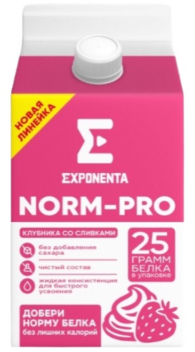 Напиток кисломолочный Exponenta Норм-Pro Клубника-ванильные сливки 500 г