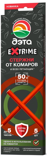 ДЭТА Extrime стержни от комаров и летающих насекомых 5шт 