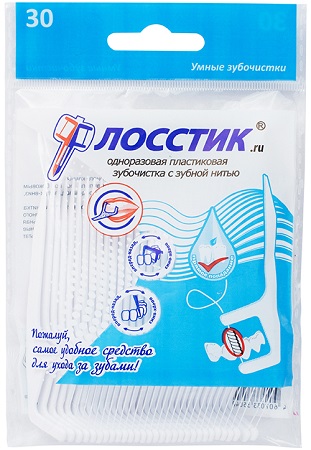 Зубочистка с нитью СТИЛКОН 30шт Флосстик