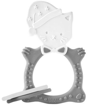 Игрушка прорезыватель ROXY KIDS Meow Teether серый арт.RMT-005