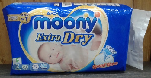 Подгузники для детей MOONY Extra Dry S60 (4-8 кг) 60шт
