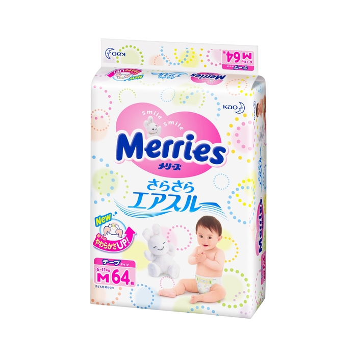 Подгузники для детей MERRIES М64 (6-11кг) 64шт