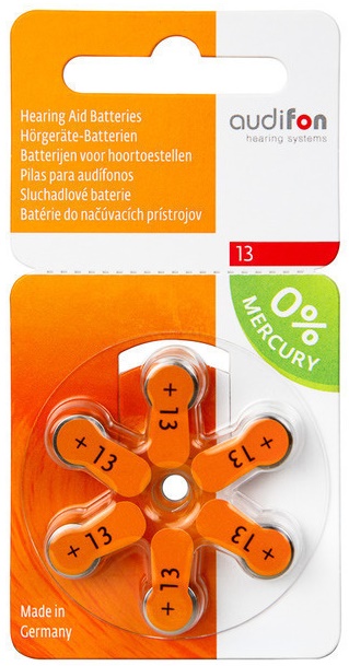 Батарейка AUDIFON код 13 ( 6 шт ) ( PR48 ) 1,45V Т/Д (Упаковка)